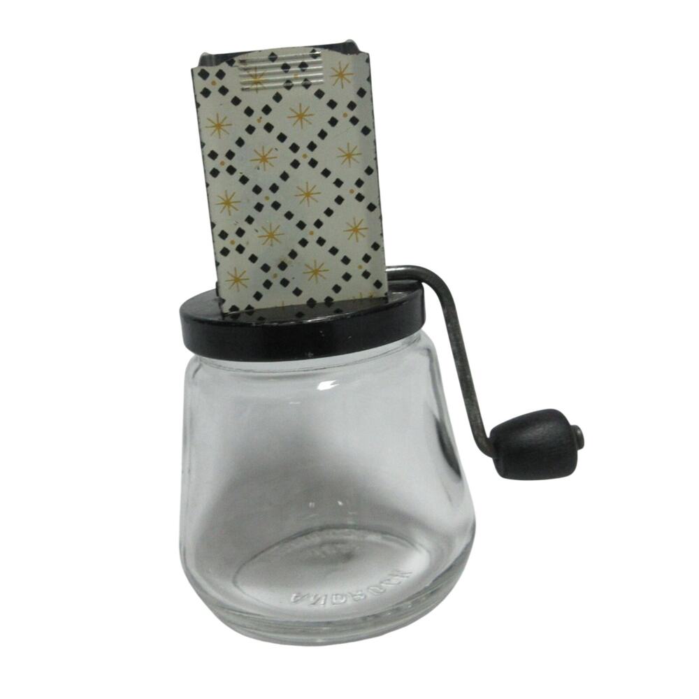 VTG Androck USA #1 Food/Nut/Spice Grinder Gold Starburst Wood Handle